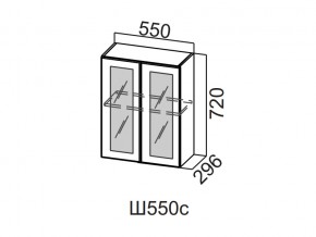 Ш550с/720 Шкаф навесной 550/720 (со стеклом) в Добрянке - dobryanka.magazin-mebel74.ru | фото