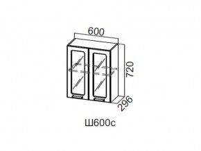 Ш600с/720 Шкаф навесной 600/720 (со стеклом) в Добрянке - dobryanka.magazin-mebel74.ru | фото