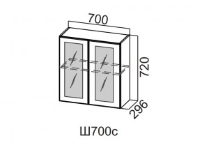 Ш700с/720 Шкаф навесной 700/720 (со стеклом) в Добрянке - dobryanka.magazin-mebel74.ru | фото