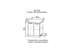Шкаф нижний ДС600 с полкой (2 дв) в Добрянке - dobryanka.magazin-mebel74.ru | фото